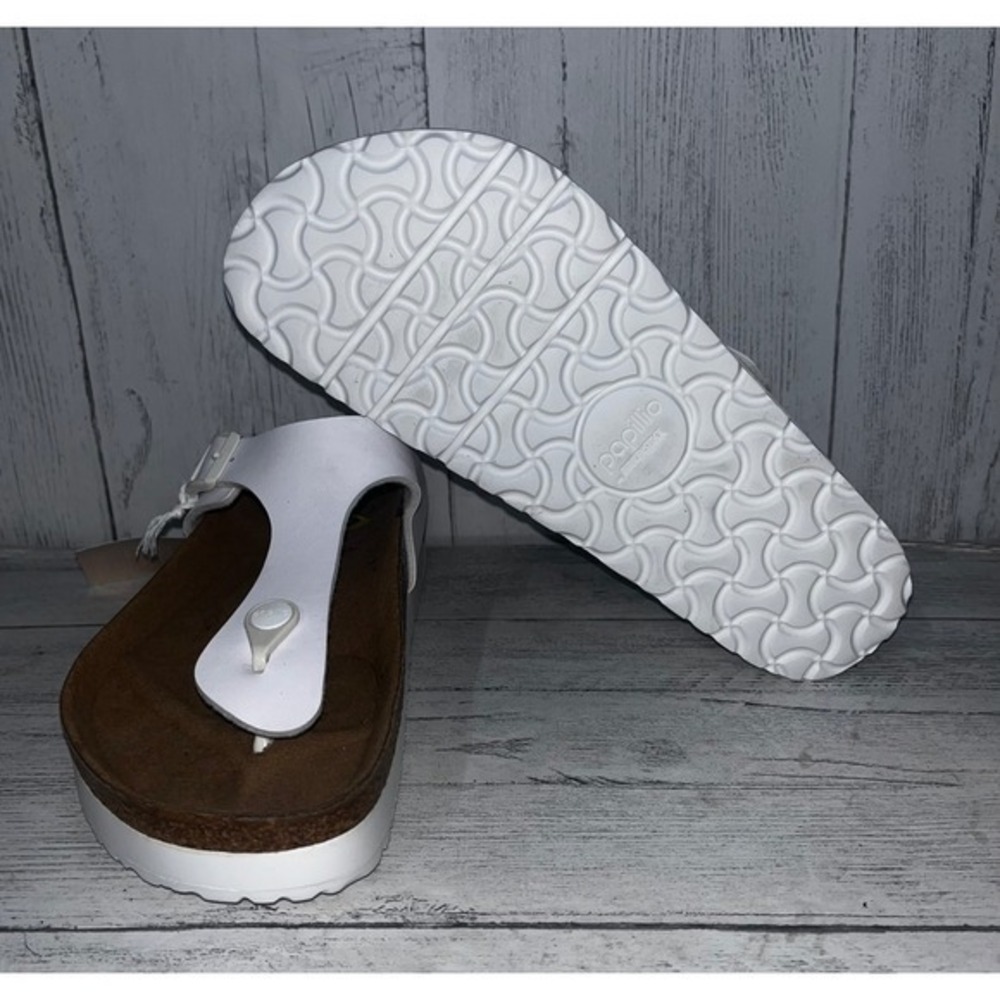 Papillio by Birkenstock Platform Vegan Sandals White Thong Size 7 NWT